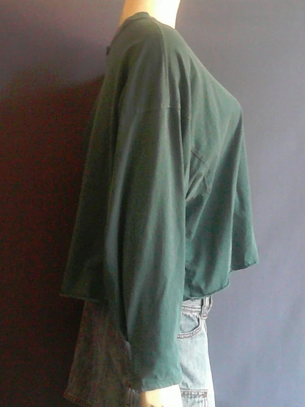 Free People FP Movement Inspire Layer Teal Green Long Sleeve Cropped Tee M